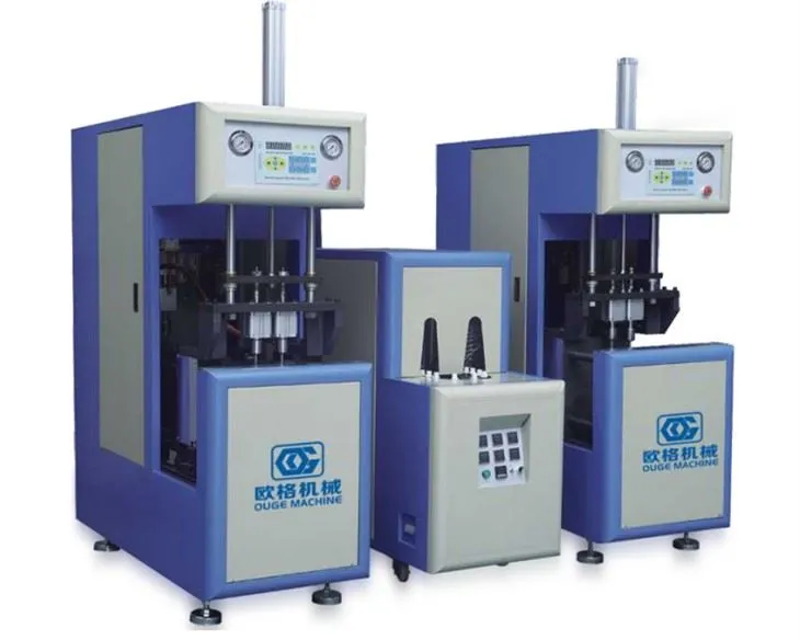 Poloautomatický stroj na vyfukovanie PET fliaš